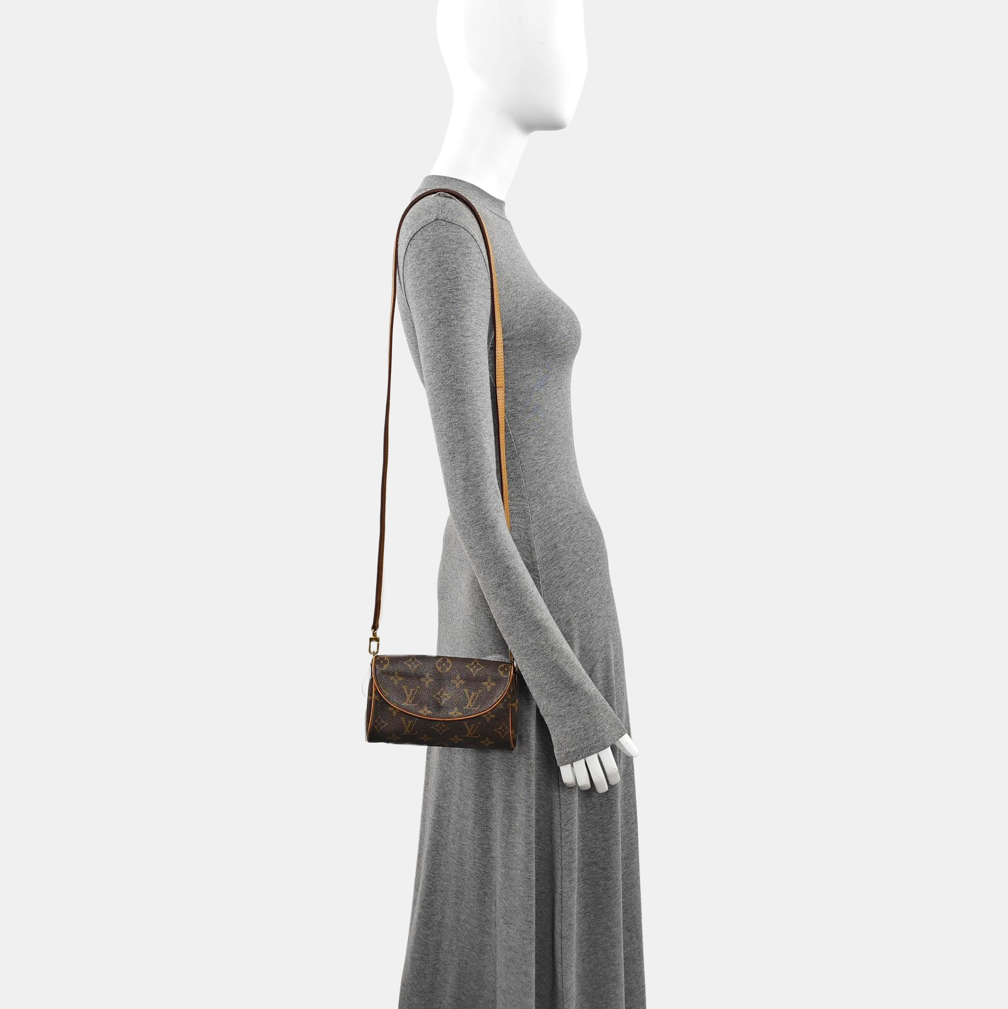 Monogram Coated Canvas Shoulder Bag Brown