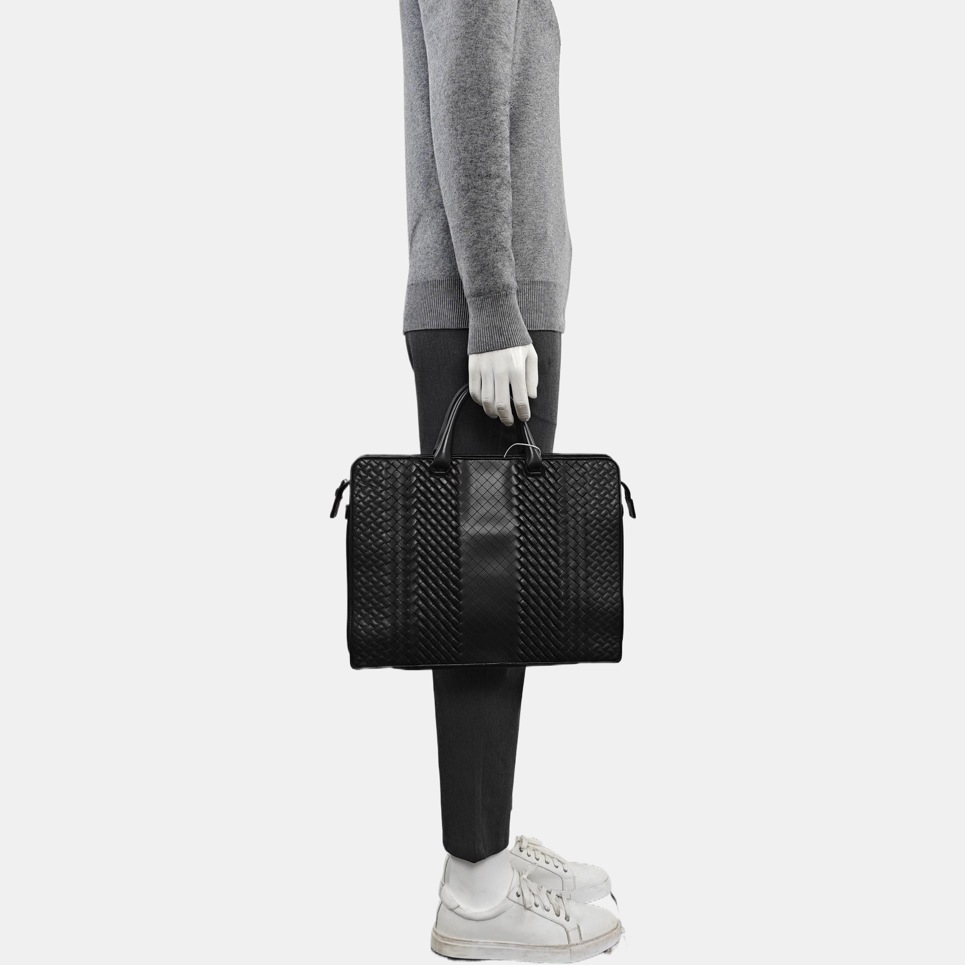 Calfskin Top Handle Bag Black