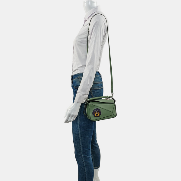 Authenticated pre-owned  Puzzle Mini Calfskin Green - Shoulder Bag at Looply