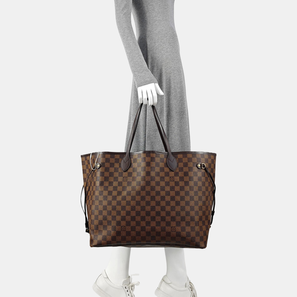 NEVERFULL GM Damier Ebene Coated Canvas Brown