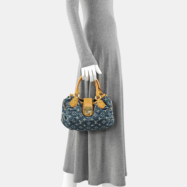 PLEATY Monogram Denim Blue