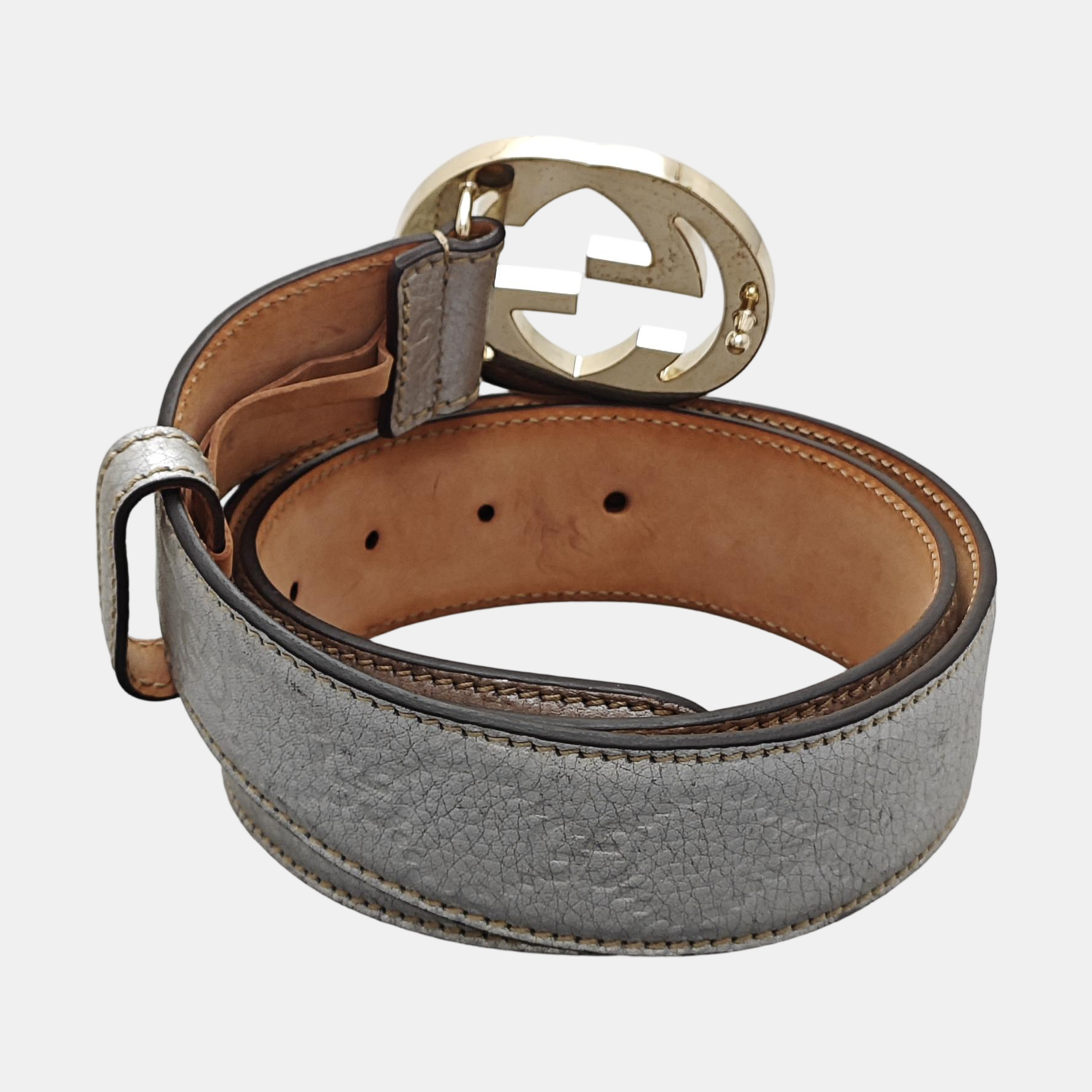 Leather Belt Silver