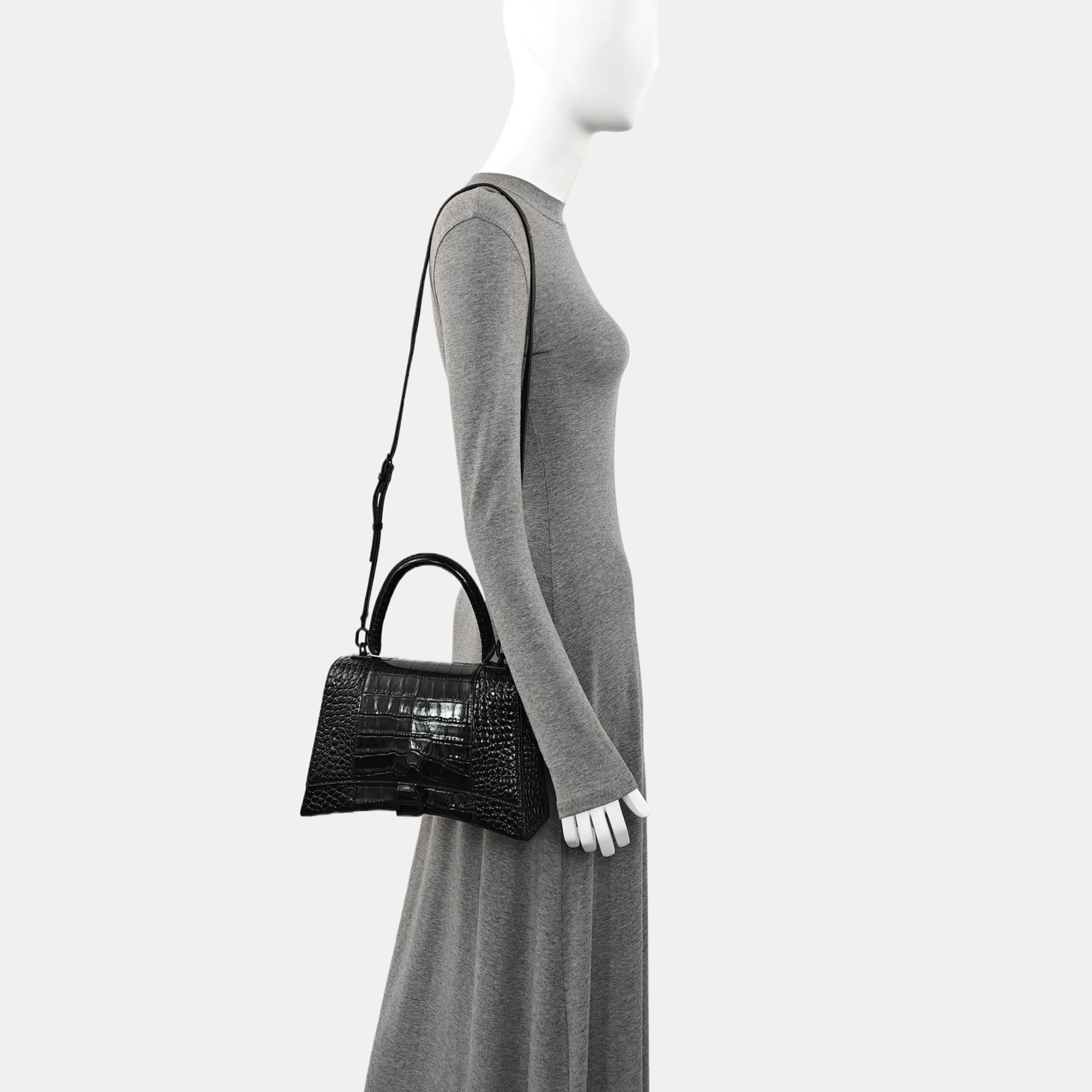 Hourglass Small Calfskin Black