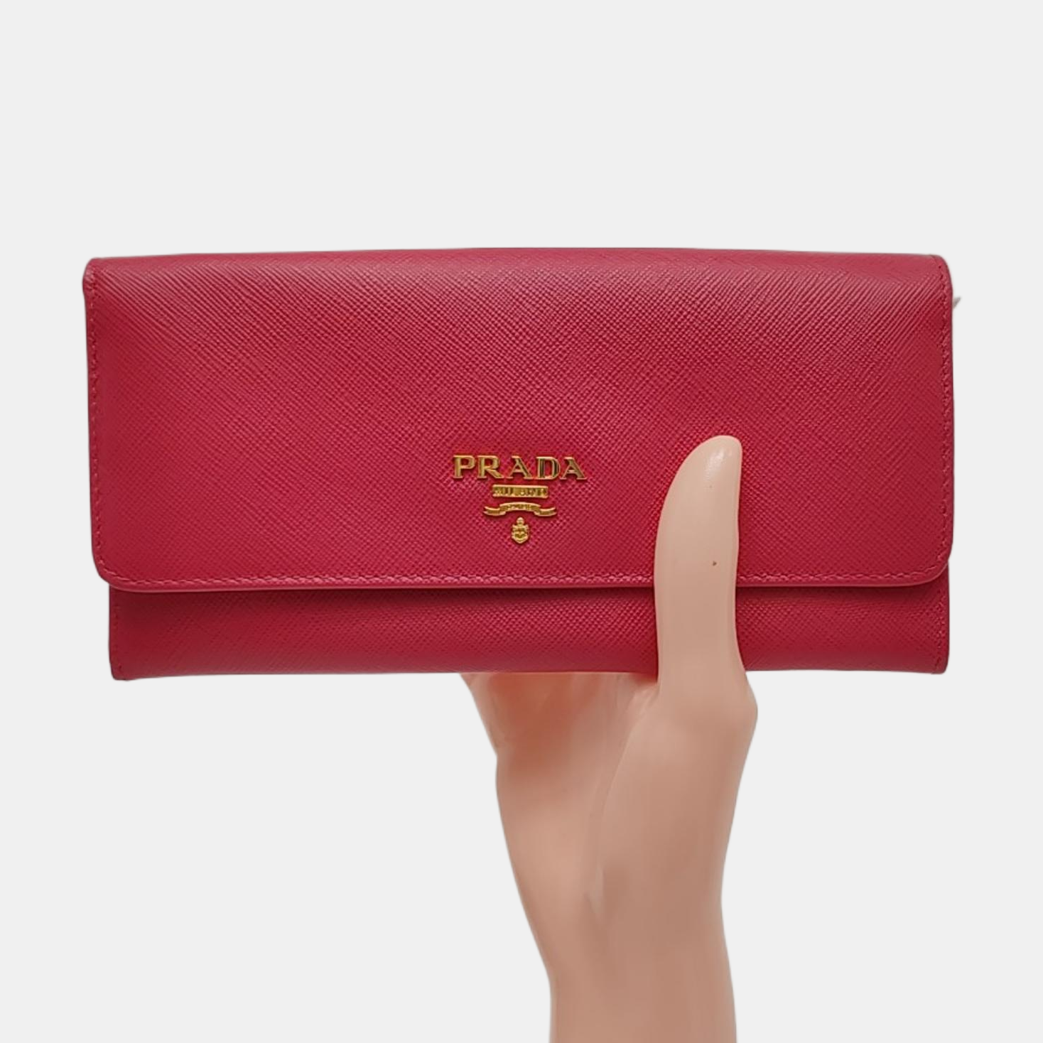 Fold Wallet Saffiano Calfskin Red Wallet