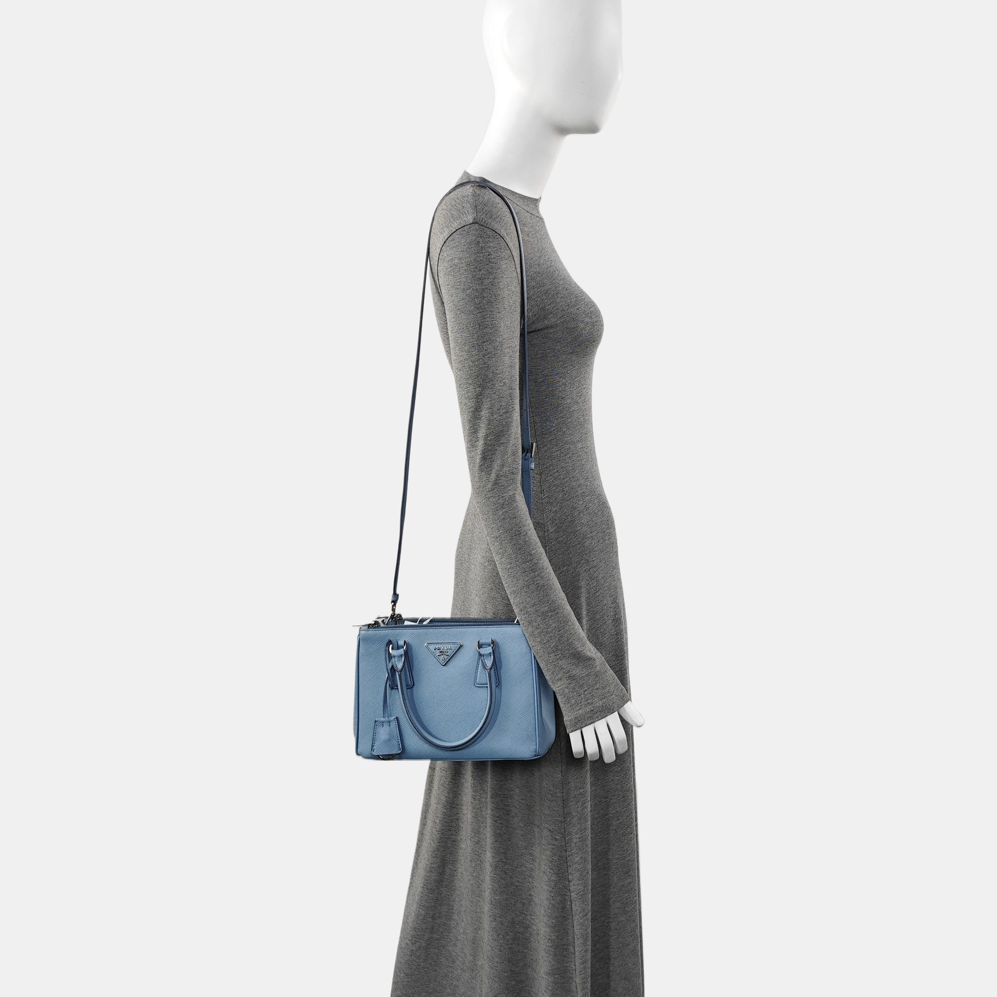Galleria Small Saffiano Calfskin Blue