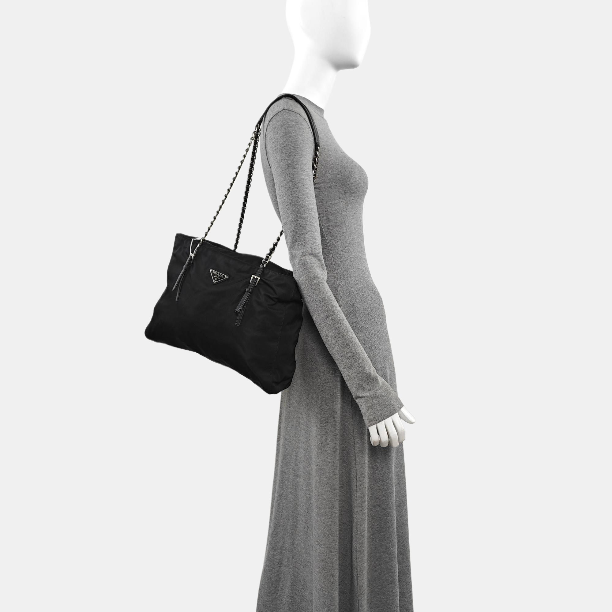 Nylon Shoulder Bag Black