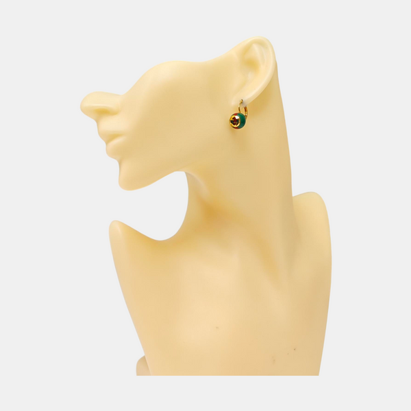 Metal Green Stud Earrings
