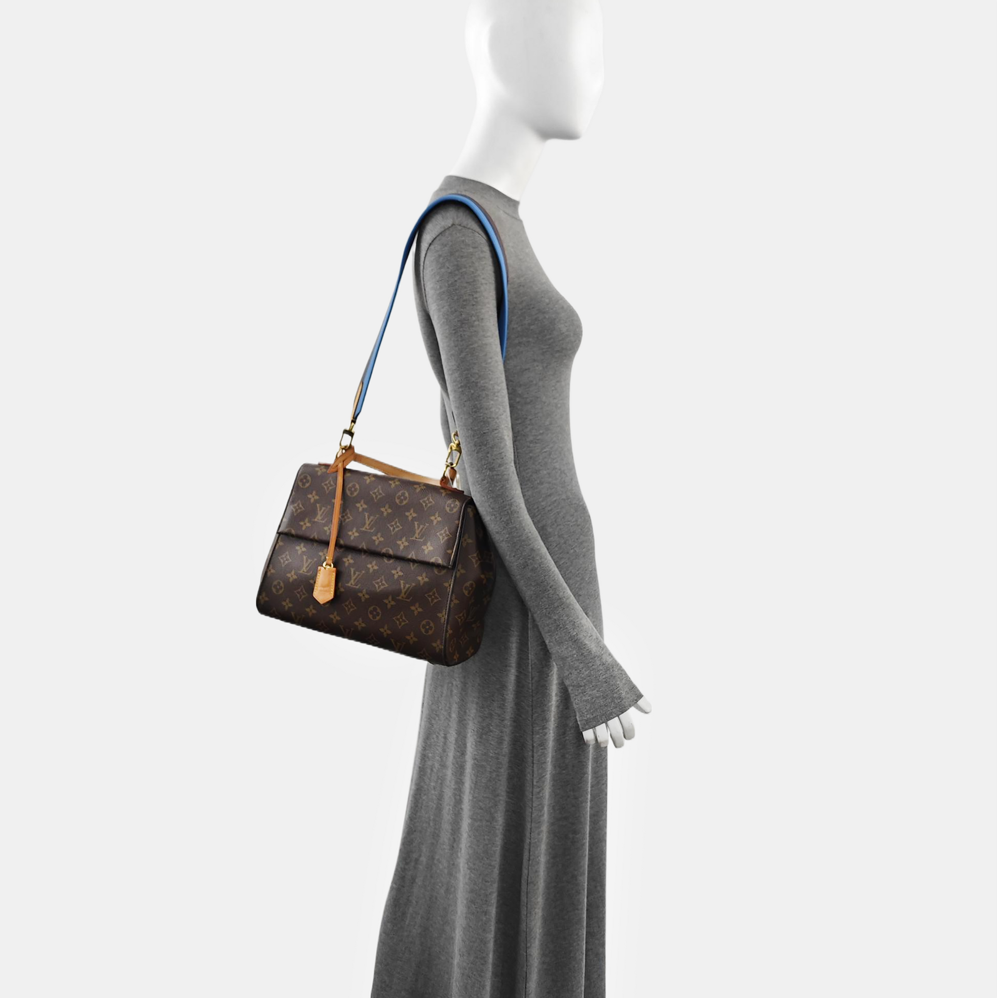 CLUNY MM Monogram Coated Canvas Brown
