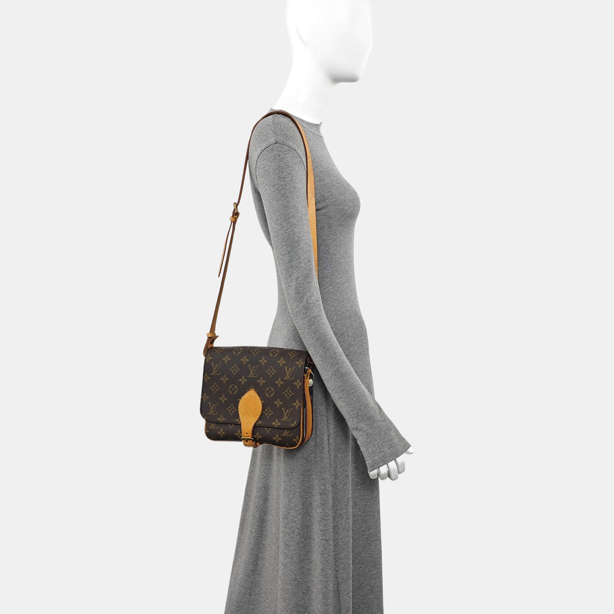 CARTOUCHIERE MM Monogram Coated Canvas Brown