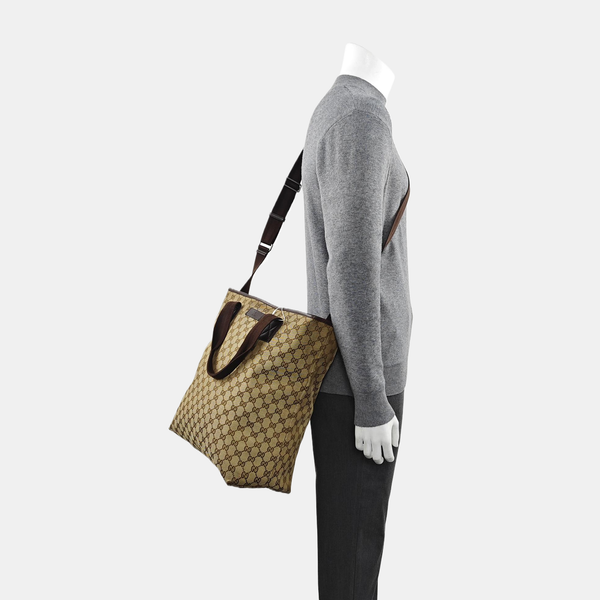 Monogram Canvas Tote Bag Brown