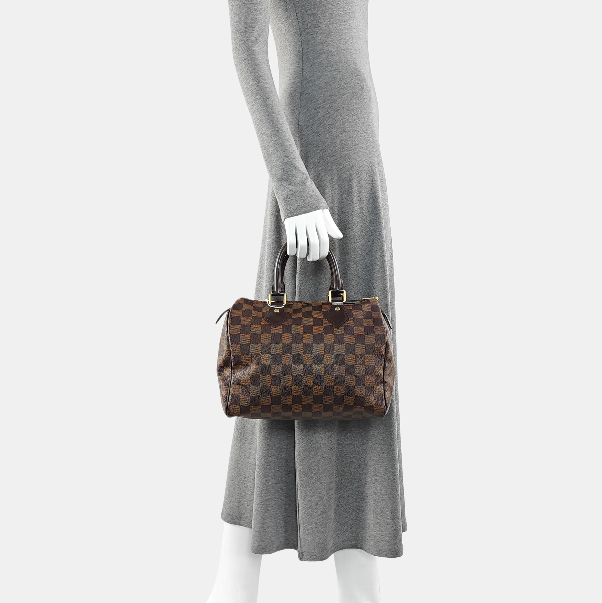 SPEEDY 25 Damier Ebene Coated Canvas Brown