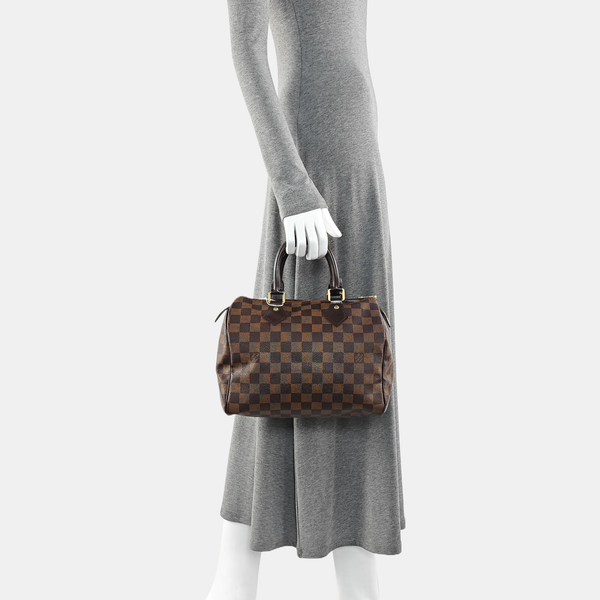 SPEEDY 25 Damier Ebene Coated Canvas Brown