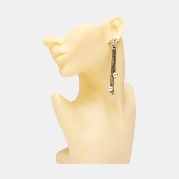 CC Logo Metal Gold Earrings