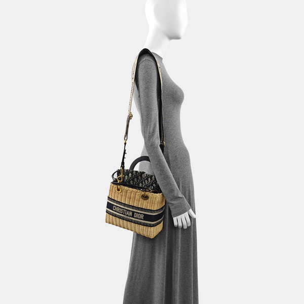 Lady Dior Medium Straw Beige