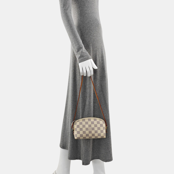 COSMETIC PM Damier Azur Coated Canvas White