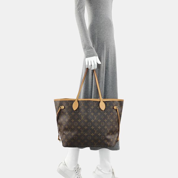 NEVERFULL MM Monogram Coated Canvas Brown