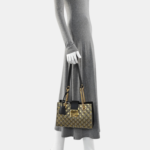 Padlock Small Monogram Coated Canvas Beige