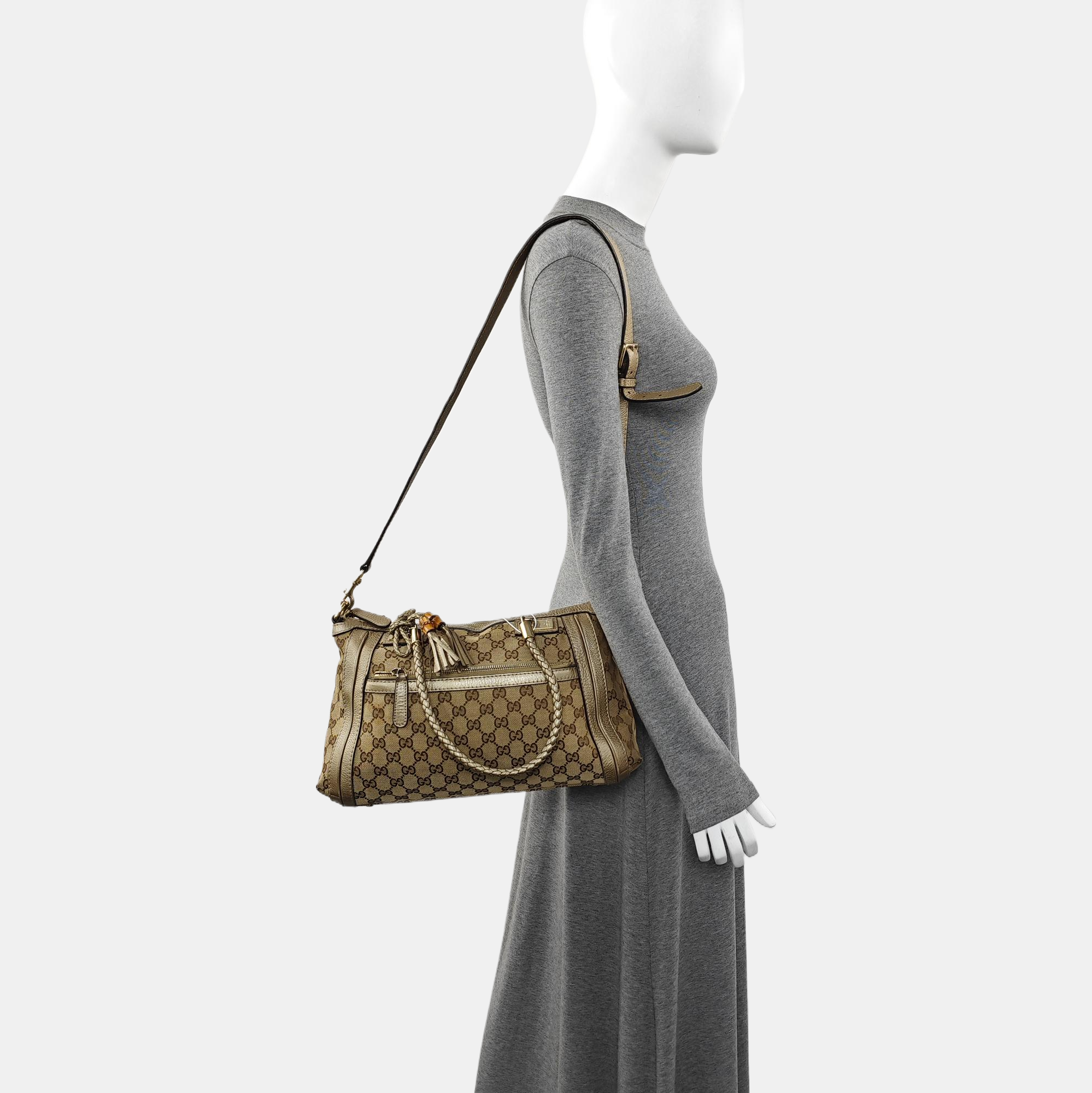 Monogram Canvas Tote Bag Beige