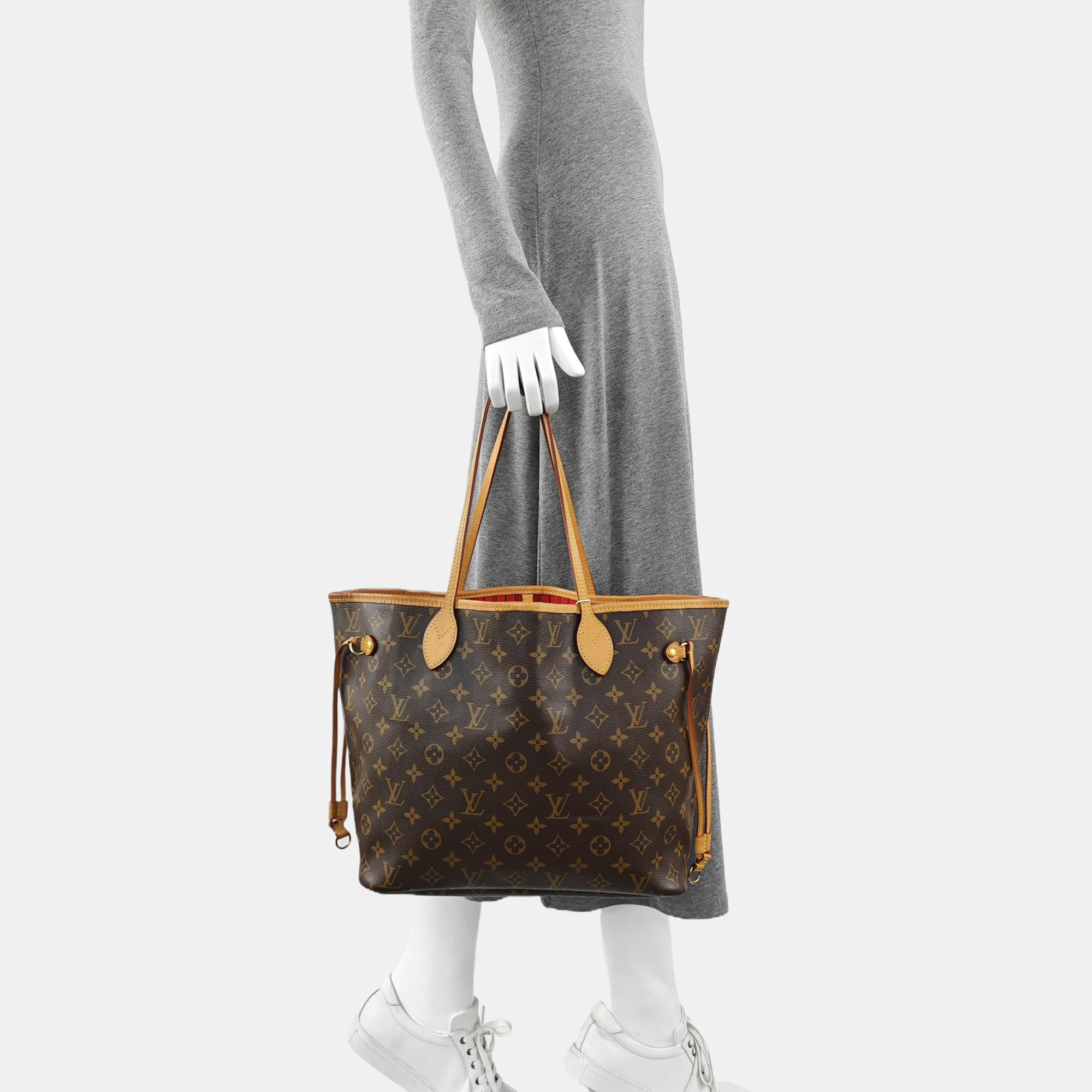 NEVERFULL MM Monogram Coated Canvas Brown