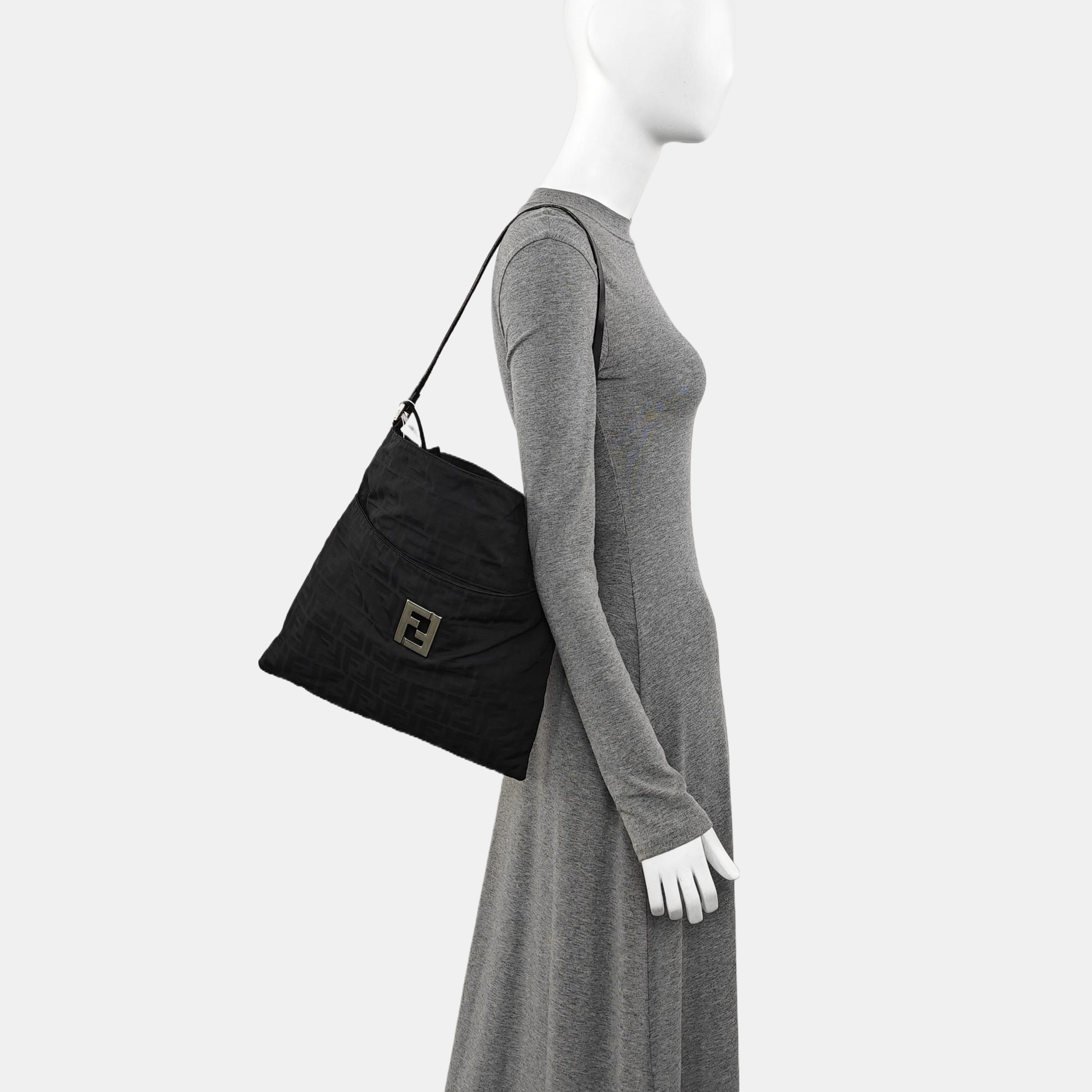 Fabric Shoulder Bag Black