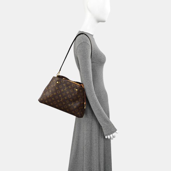 MONTAIGNE GM Monogram Coated Canvas Brown