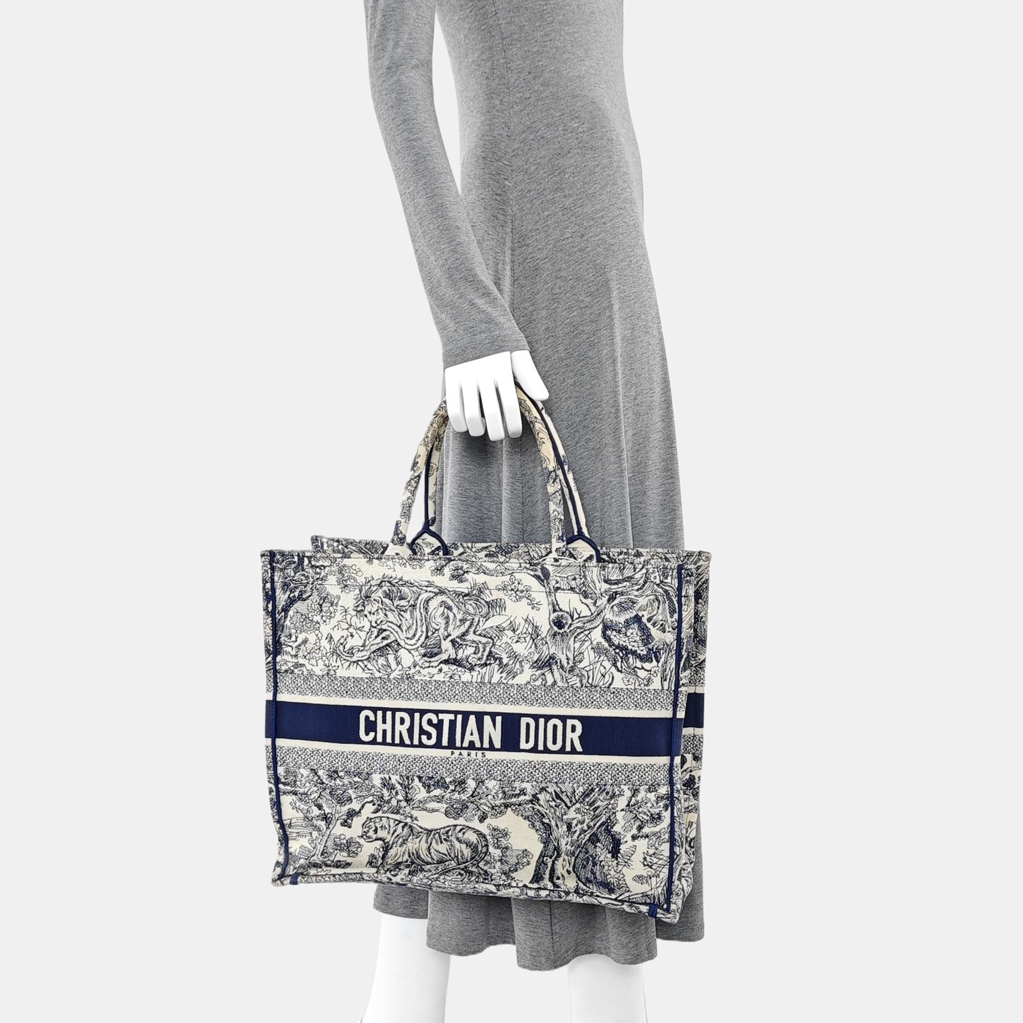Book Tote Large Fabric Blue