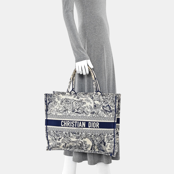 Book Tote Large Fabric Blue