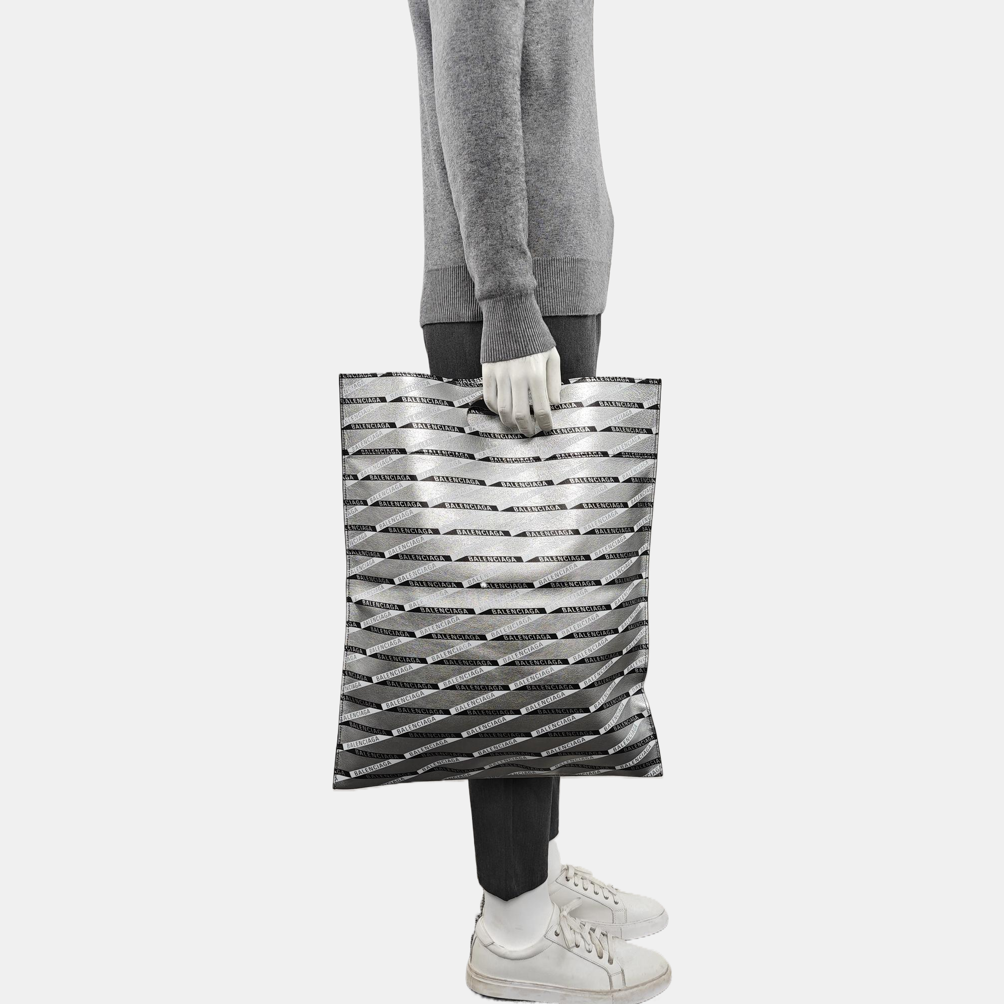 Calfskin Top Handle Bag Silver