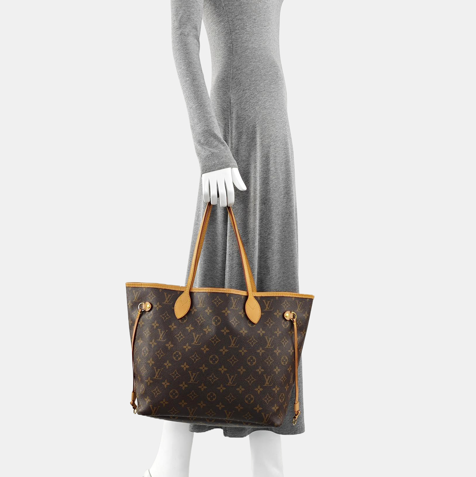 NEVERFULL MM Monogram Coated Canvas Brown