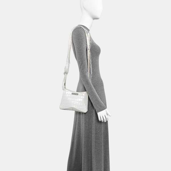 Calfskin Shoulder Bag Small White