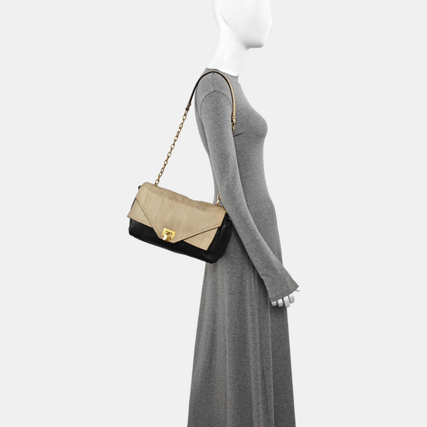 Leather Shoulder Bag Beige