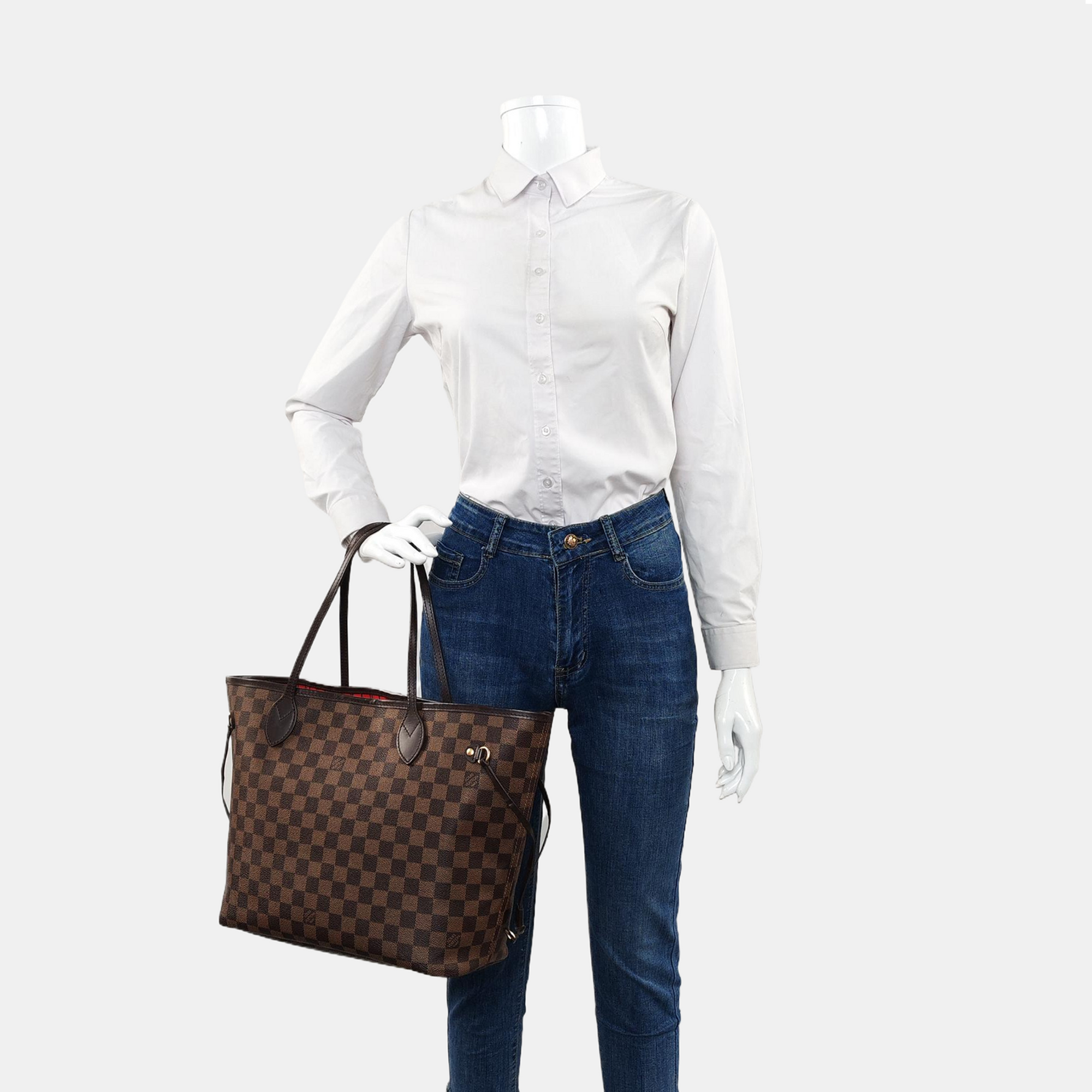 NEVERFULL MM Damier Ebene Coated Canvas Brown