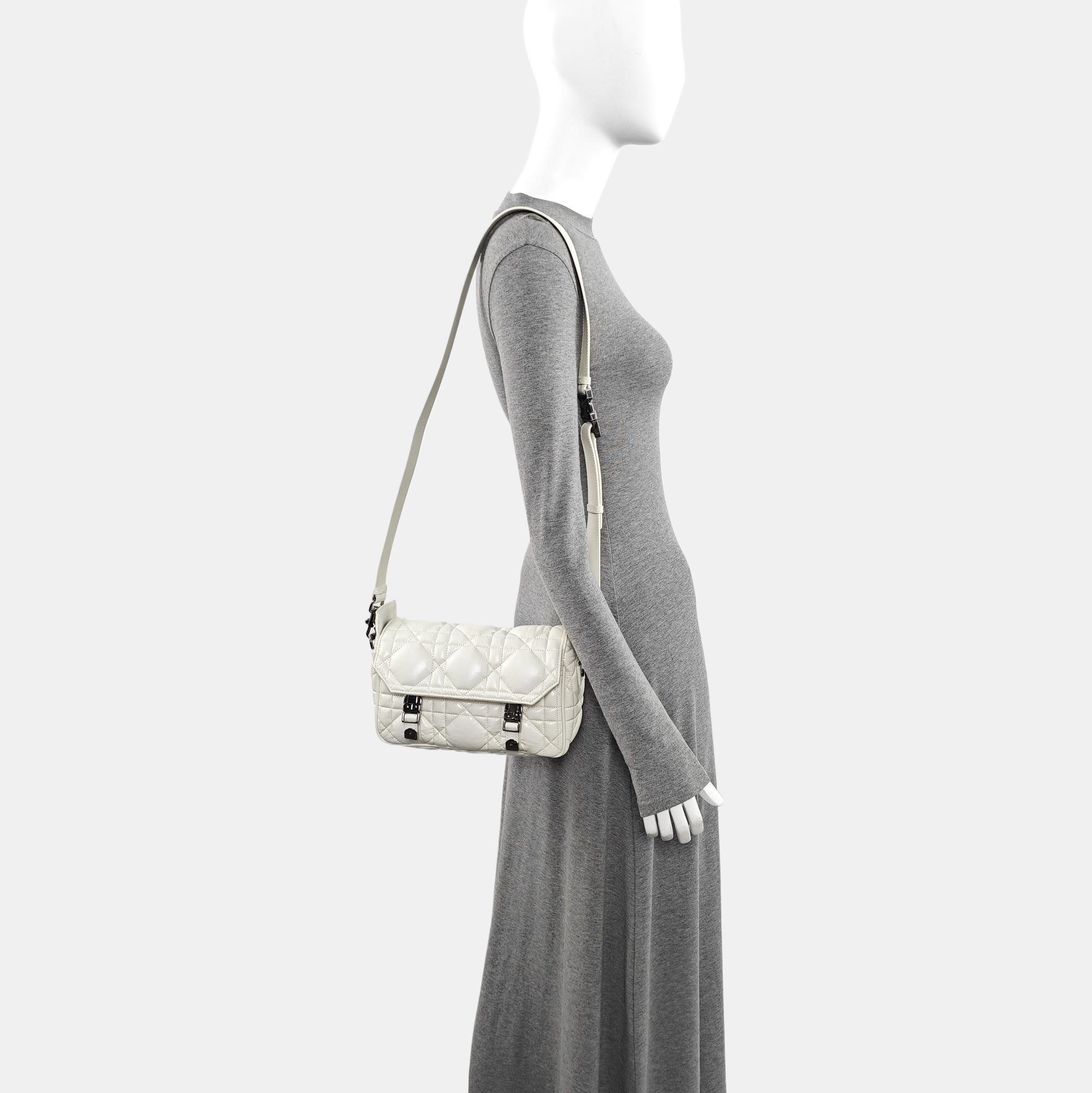 Diorcamp Small Cannage Calfskin White