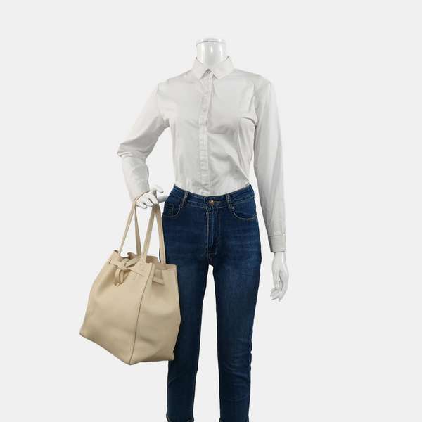CABAS PHANTOM Small Calfskin White