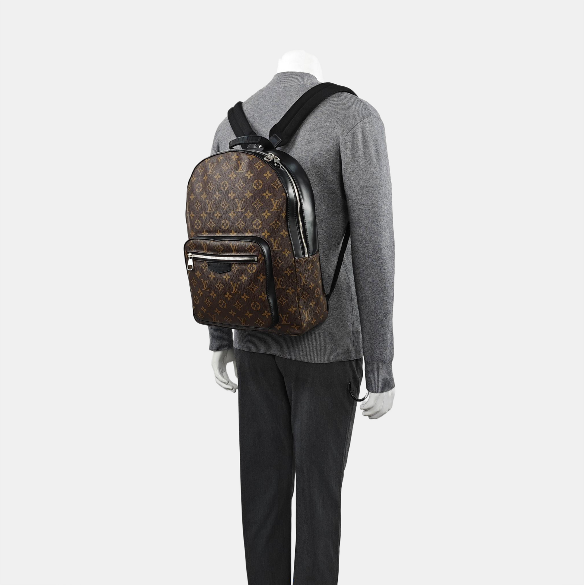 JOSH Monogram Coated Canvas Brown