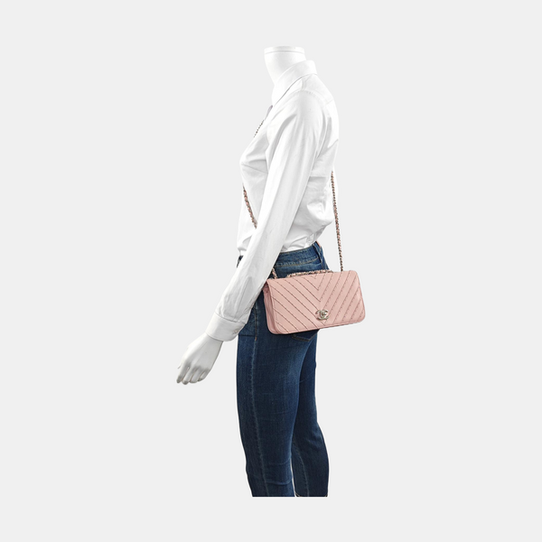 Chevron Calfskin Pink