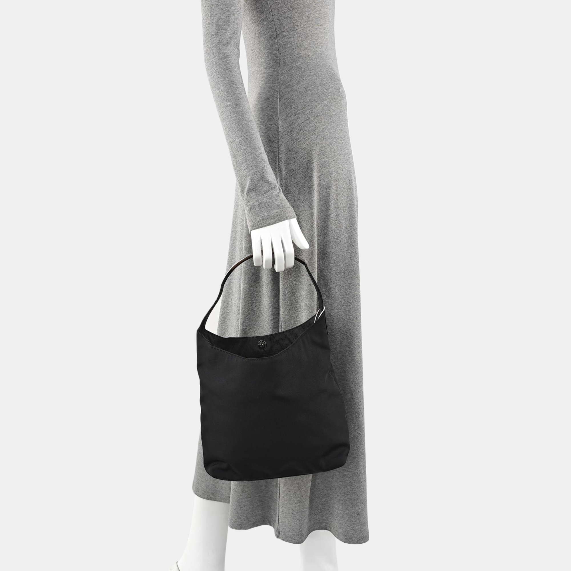 Fabric Top Handle Bag Black