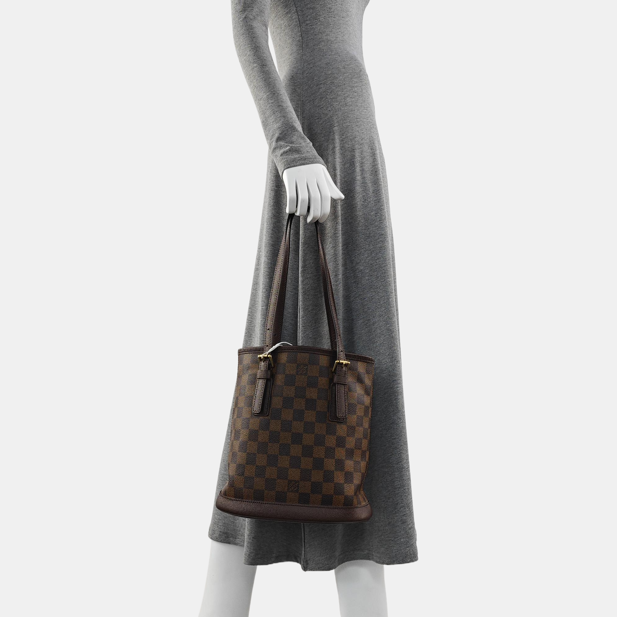 BUCKET PM Damier Ebene Coated Canvas Brown