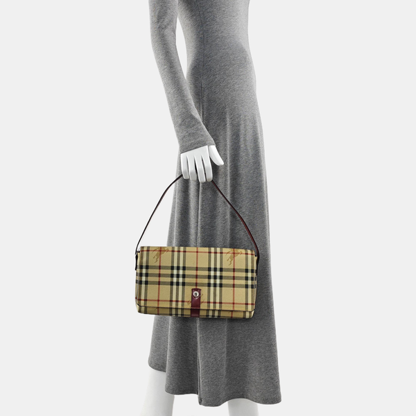 Coated Canvas Top Handle Bag Beige