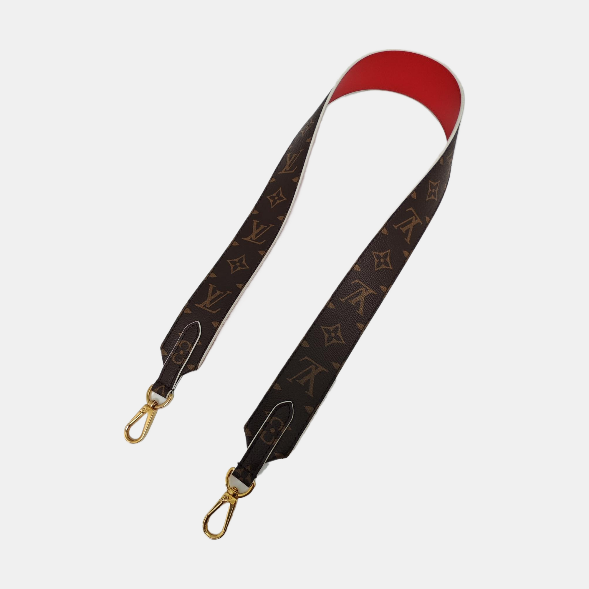 Monogram Coated Canvas Bag Strap Brown