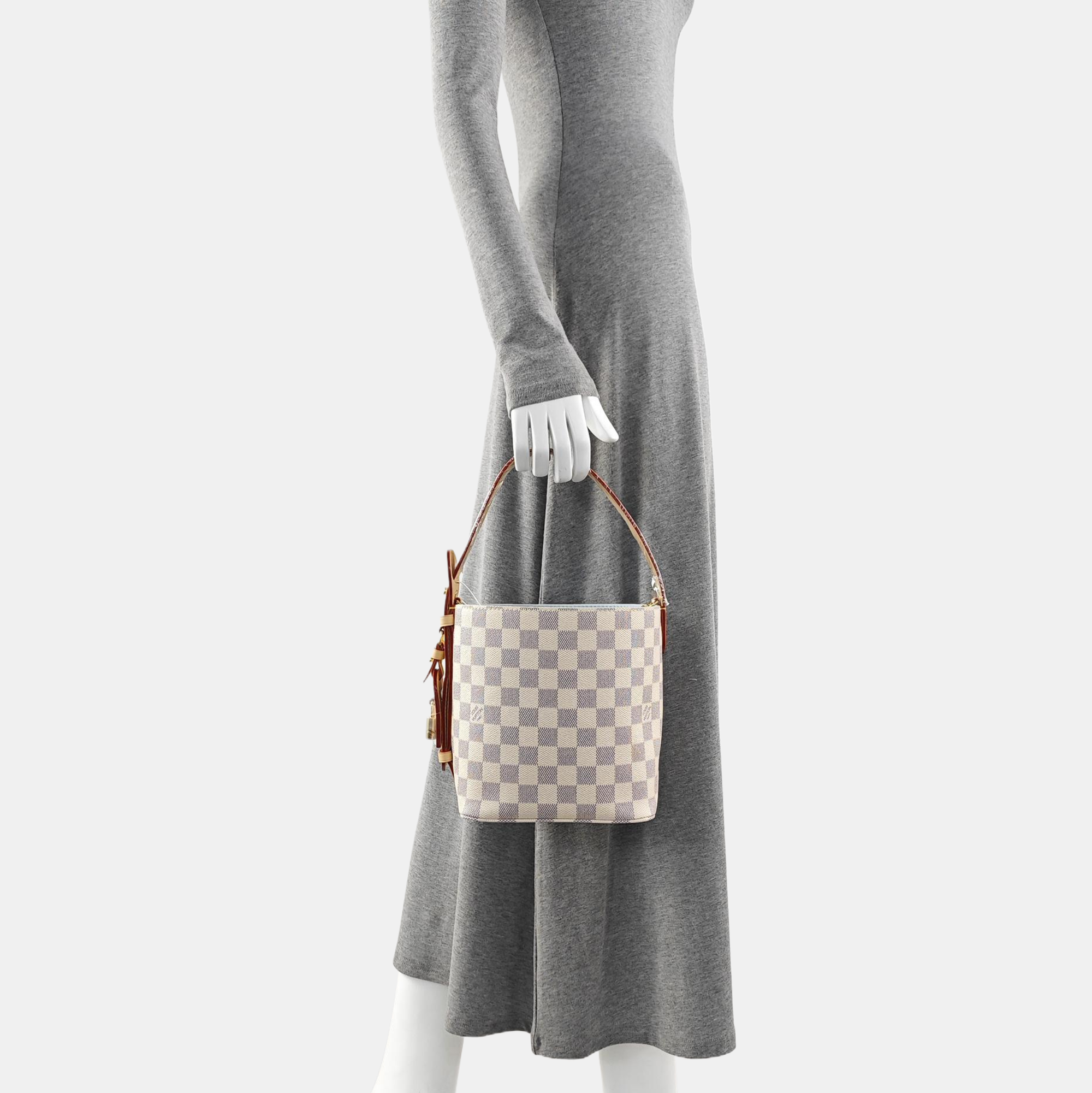 ALL IN PM Damier Azur Coated Canvas White