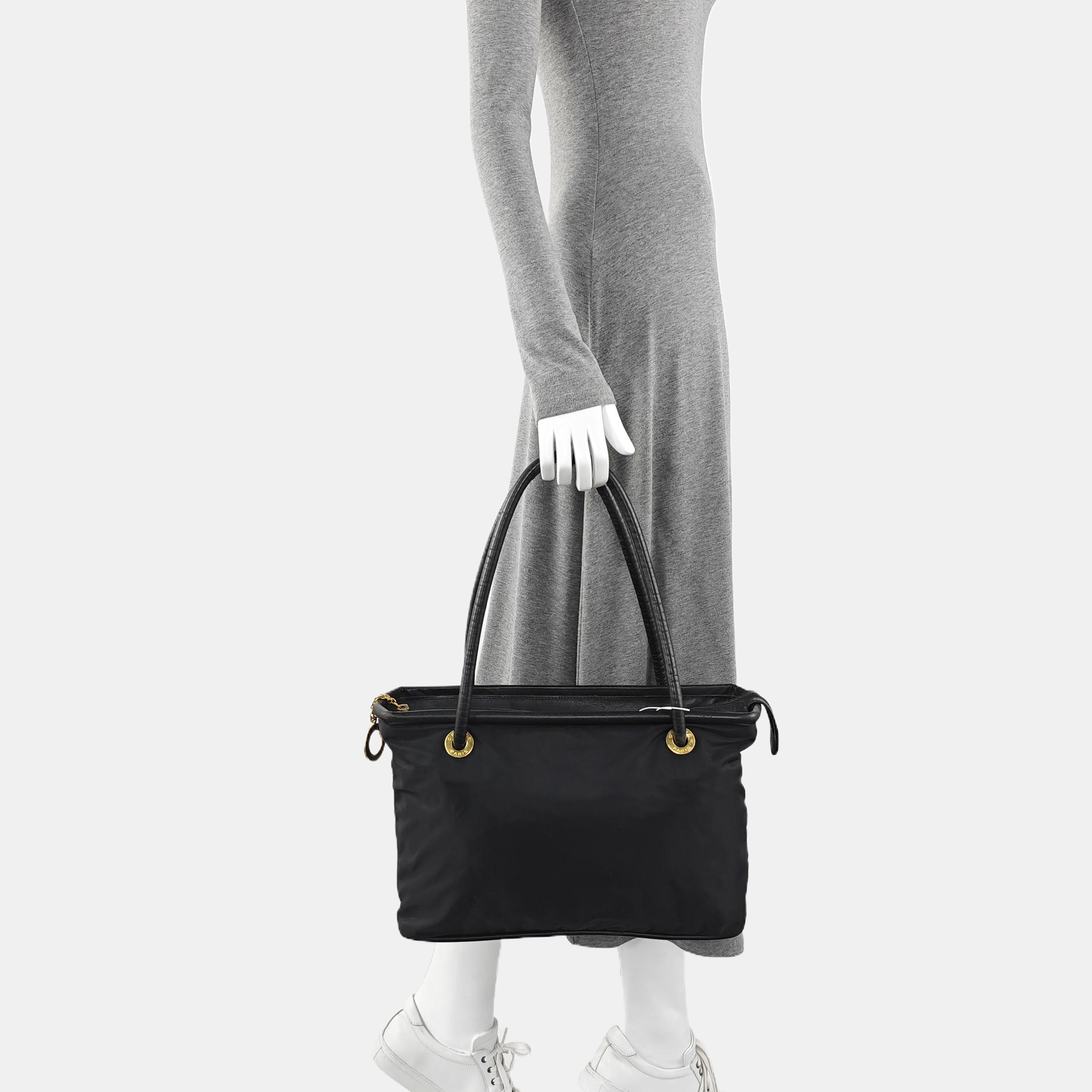 Nylon Tote Bag Black