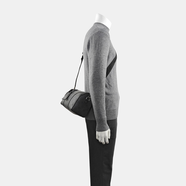 KEEPALL Monogram Coated Canvas Black