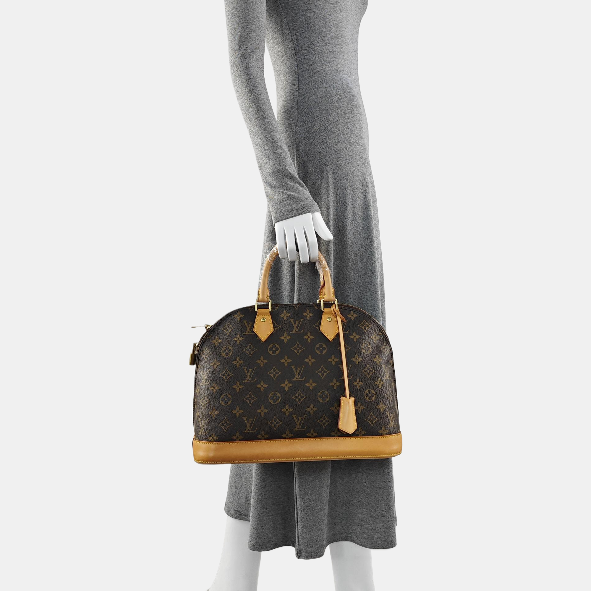 ALMA MM Monogram Coated Canvas Brown