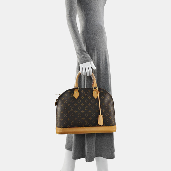 ALMA MM Monogram Coated Canvas Brown