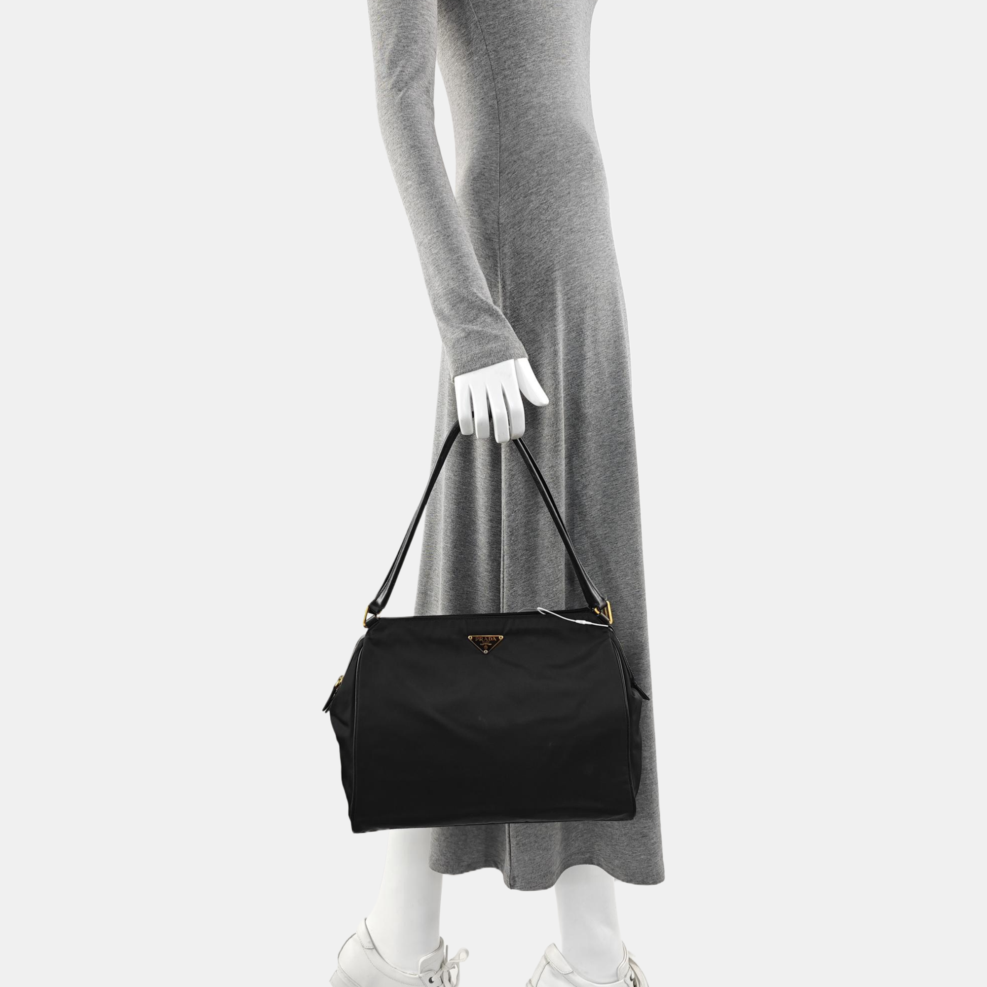 Nylon Top Handle Bag Black