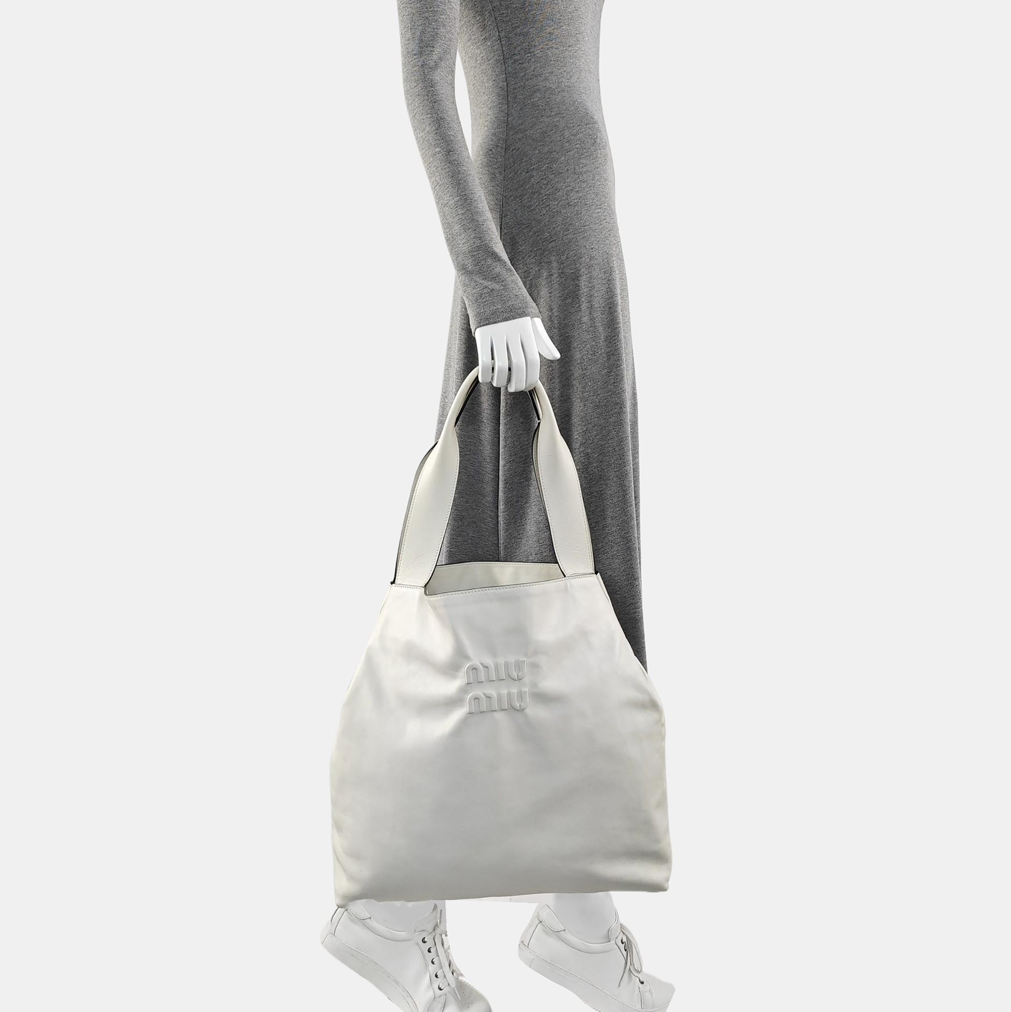 Calfskin Shoulder Bag White