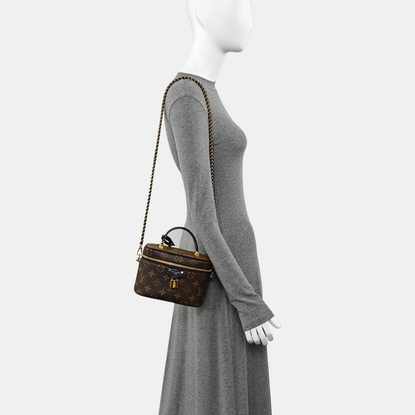 Vanity Chain Pouch Monogram Coated Canvas Brown