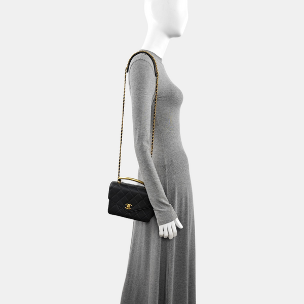 Quilted Calfskin Shoulder Bag Black