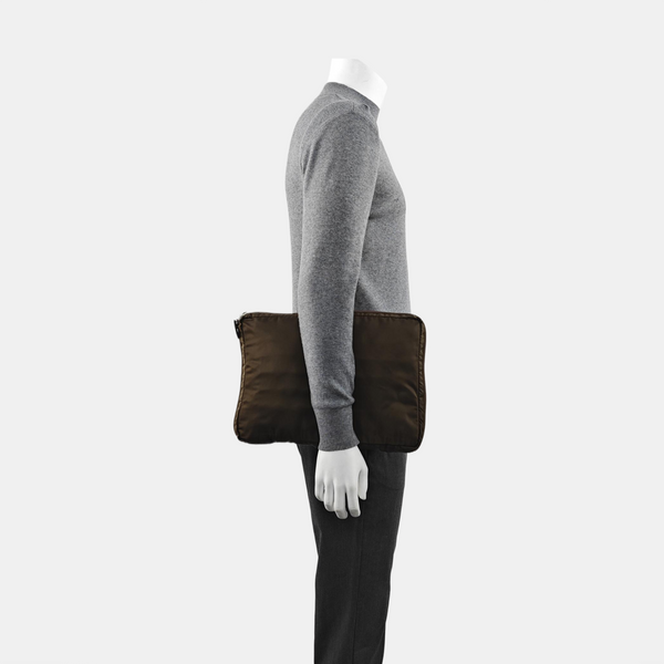 Nylon Clutch Brown